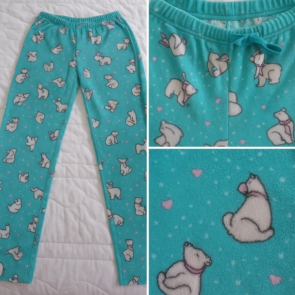 Polar Bear PJ Bottom Pants XL Comfy Lounge Animal Print Lounge Relax Fleece